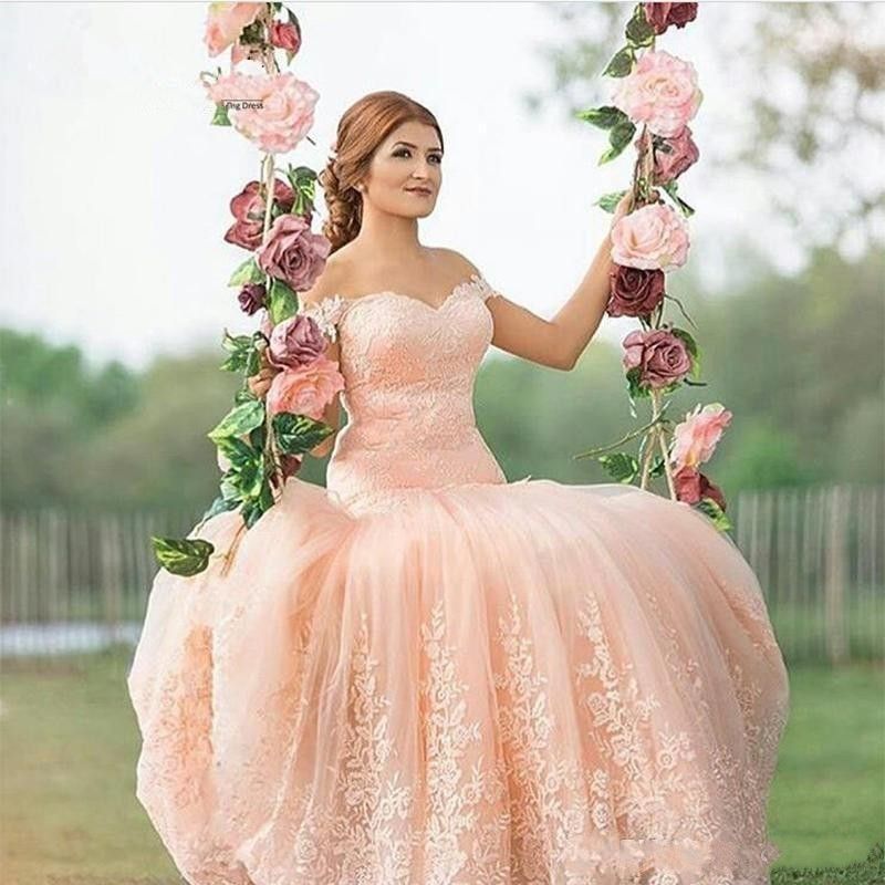 Blush Pink Lace Applique Backless Mermaid Wedding Dresses Ab1501 Backless Mermaid Wedding Dresses Light Pink Wedding Dress Wedding Dresses Blush