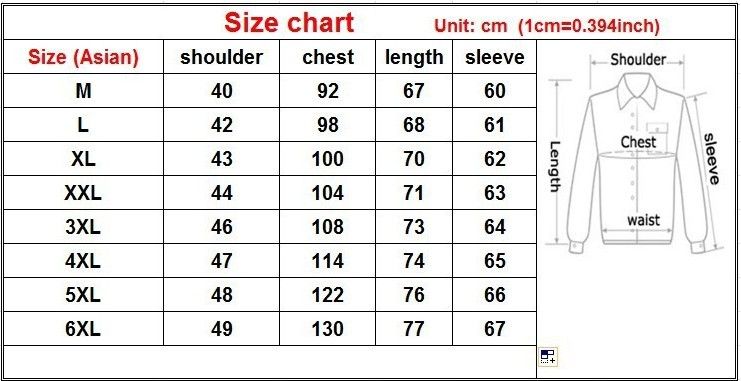 Us Shirt Size Chart Mens