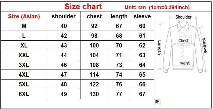 Mens Shirt Chart