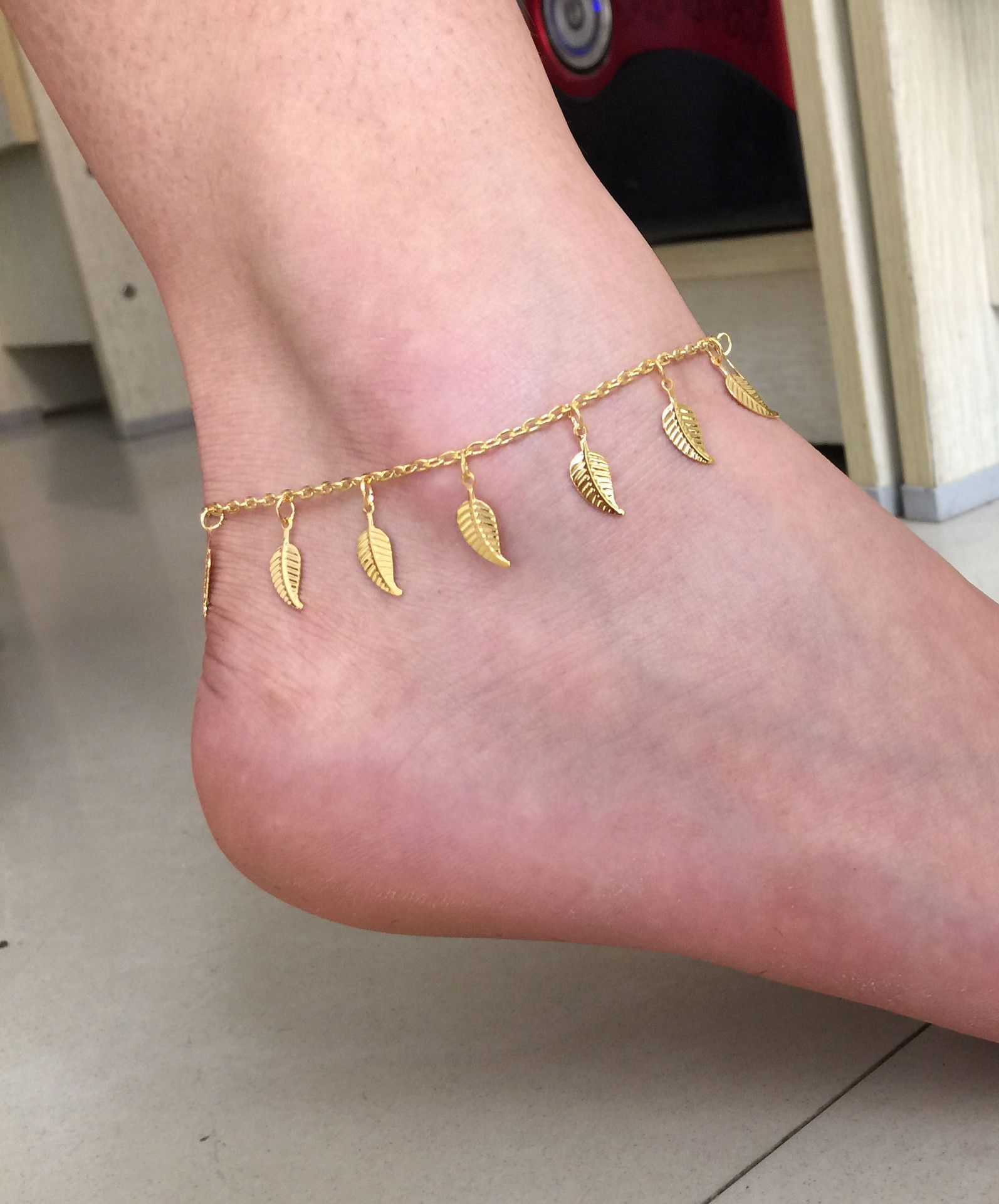 ladies gold anklets