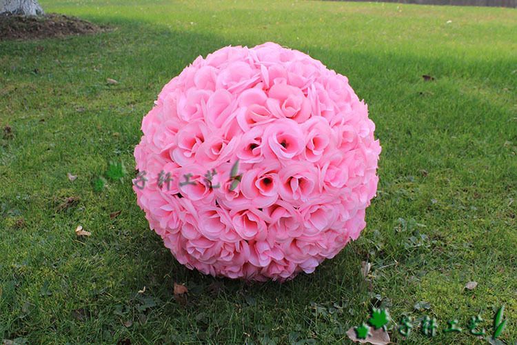 2019 Hot Sale Beach Theme Pink Artificial Silk Flower Ball Hanging