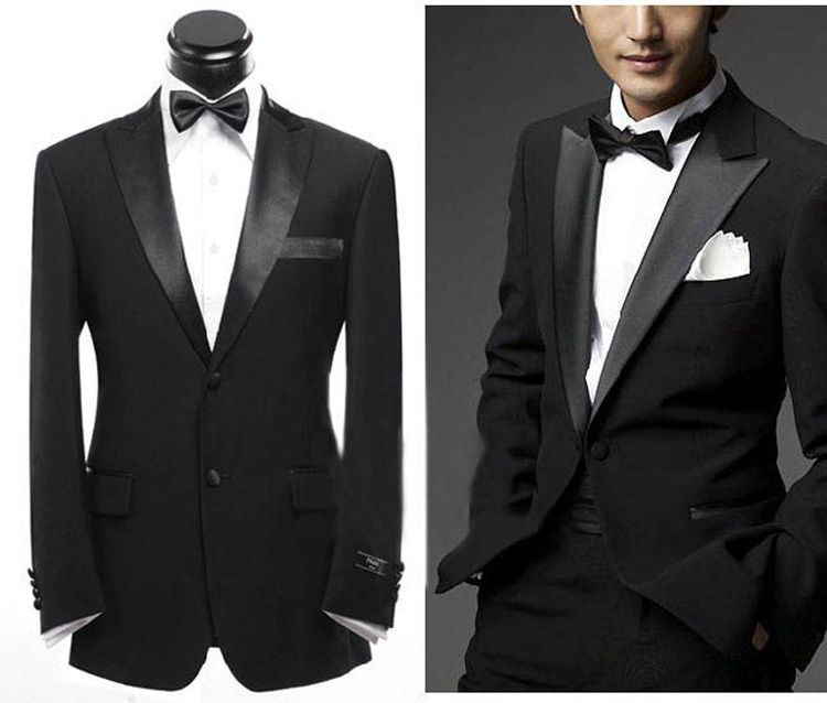 Acquistare Black Peaked Bavero Mens Abiti Bel Due Bottoni Sposo Tuxedos  Groomsmen Suits Tuta Da Sposa Giacca + Pantaloni + Papillon Economico |  Consegna Veloce E Qualità | It.Dhgate