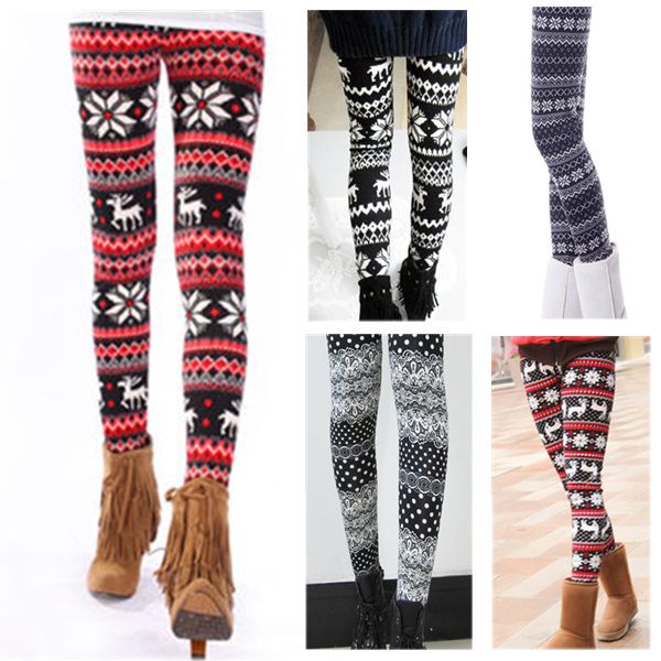 Compra Moda Mujer Mujer Renos Copos De Nieve De Punto Leggins Elástico  Otoño Invierno Pantalones Calientes Polainas 3 Estilo Caliente Barato |  Entrega Rápida Y Calidad | Es.Dhgate