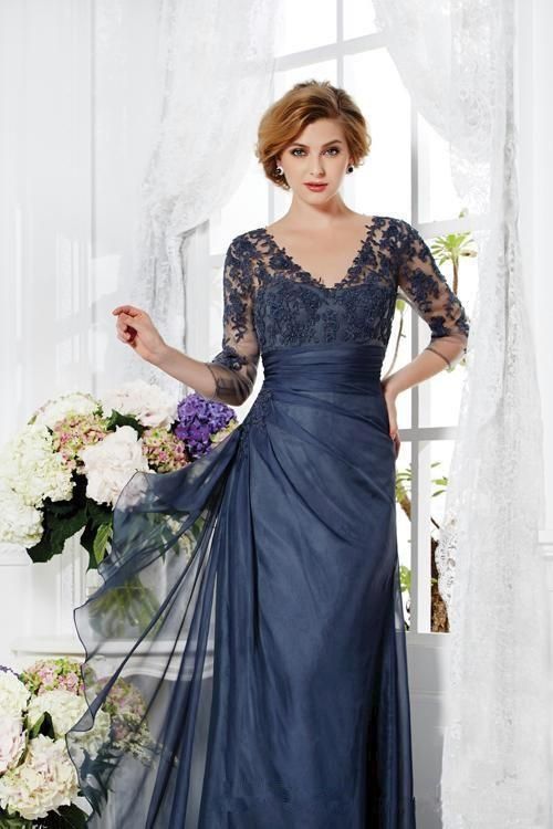 long navy mother of the groom dresses