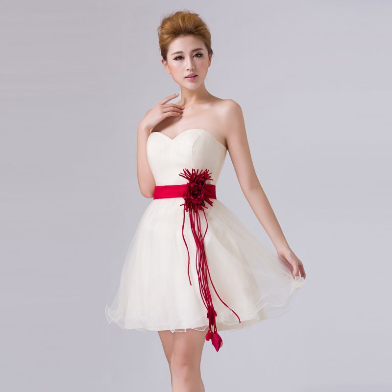 Vestido Blanco Y Rojo Sellers deportesinc.com