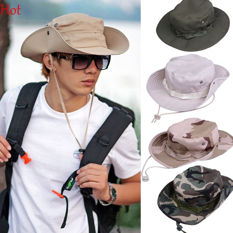 military style bucket hats