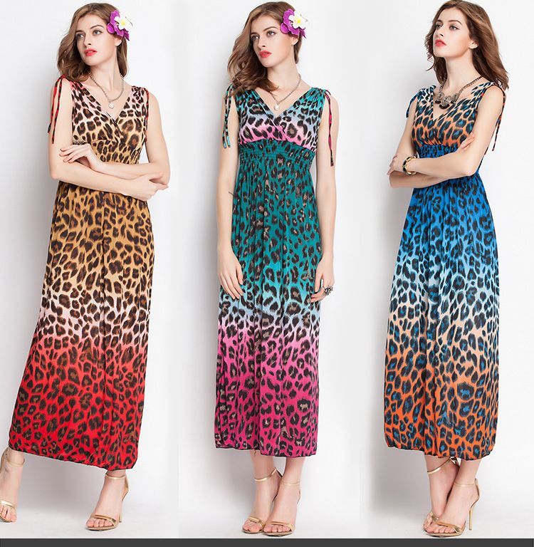 colorful leopard print dress
