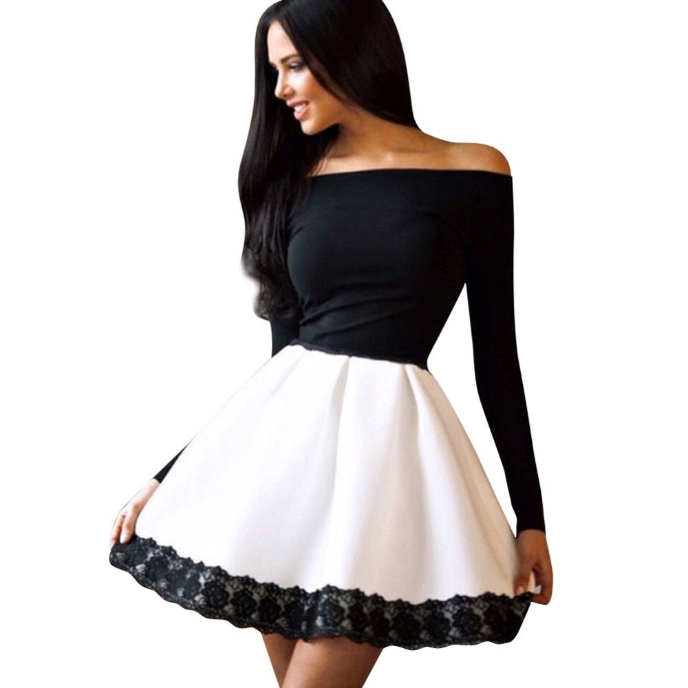 black off the shoulder semi formal dress