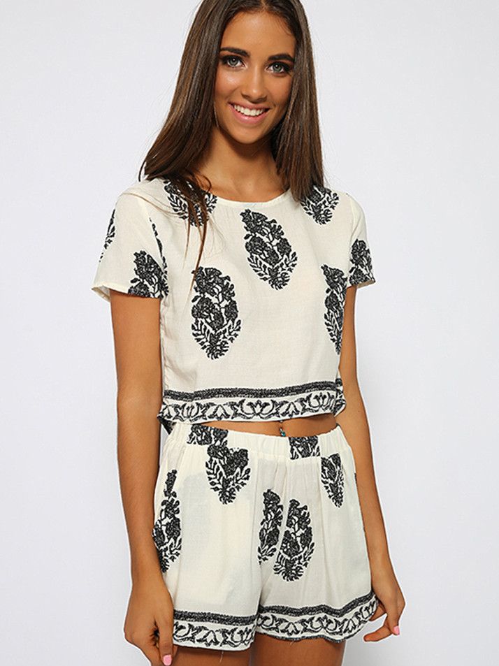 summer top and shorts set