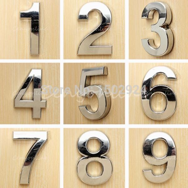 Modern Silver House Hotel Door Address Plaque Number Digits Sticker Plate Sign Size 50x30x6mm Convinient Room Gate Number Canada 2019 From Ht19881029