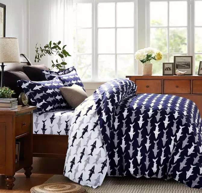 Children Love Shark Bedding Sets Pure Cotton Reactive Dyeing 13372 Short Description Summer Children And Kids Cartoon Shark Bedding