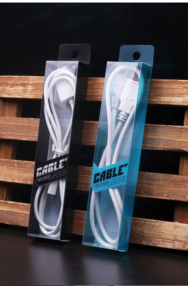 145*31*18mm PVC Plastic Retail Packaging For IPhone 5 Note 4 USB Cable Package Box For Mobile