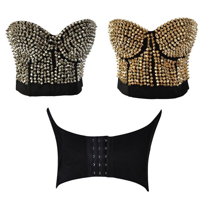 Sexy Gothic Strapless Corsets Bustiers Crop Top Waist Training Lingerie