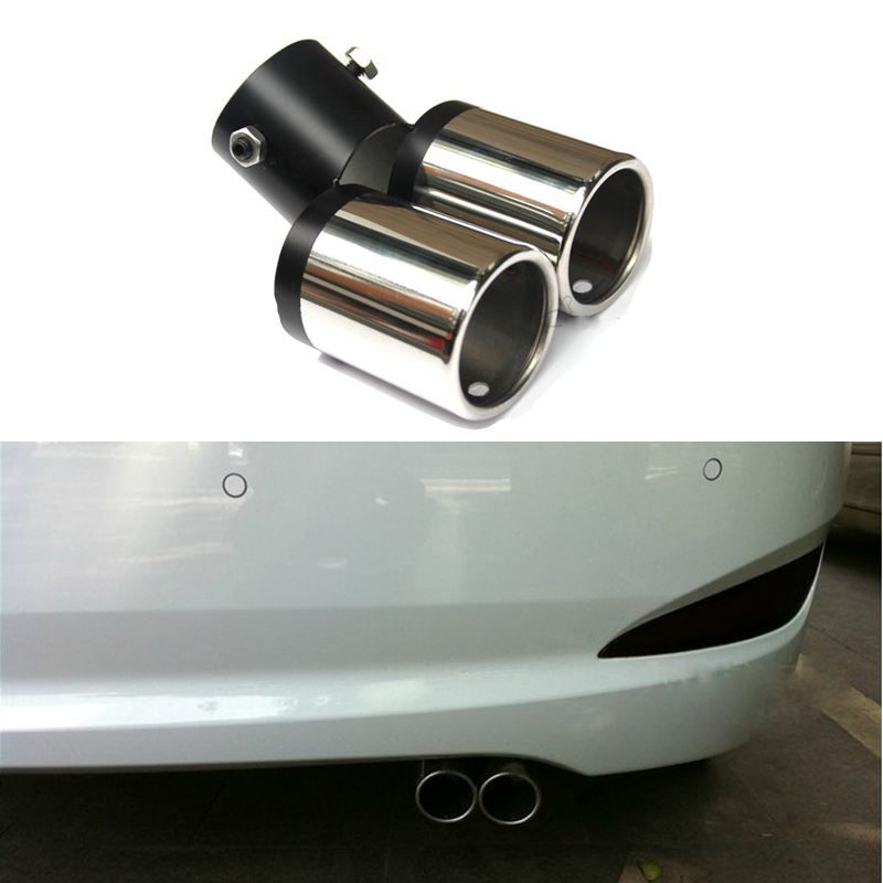 Car Styling New Double Rear Exhaust Muffler Tail Pipe Tail Throat Tip