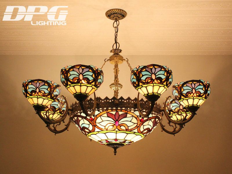 Tiffany Chandelier Stained Glass Pendant Lamps Lights With 8 Tiffany Chandelier Stained Glass Pendant Lamps Lights With 8 Heads For Home Decoration Bar Coffee