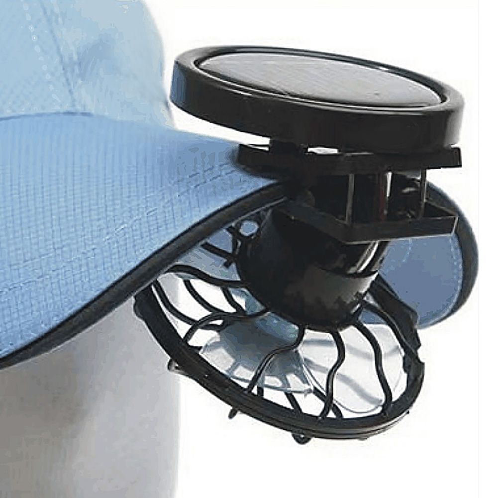 Sombrero portátil al aire libre con clip panel solar Mini ventiladores Panel de energía del poder del poder de refrigeración Ventilador del ventilador de la célula para acampar senderismo Gadget de