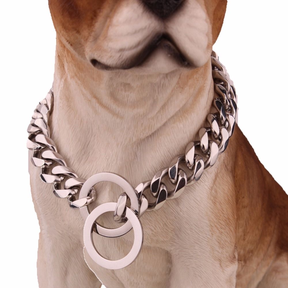 2021 New Design 15mm 316l Stainless Steel Rose Gold Plated Cuban Dog