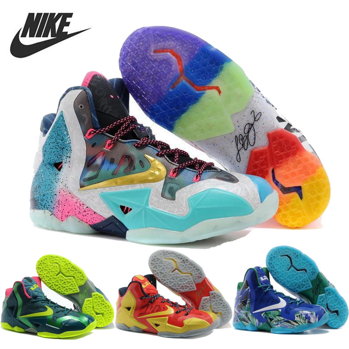 caliente Nike LEBRON 11 James 11 hombres, de baloncesto baratos al por mayor originales