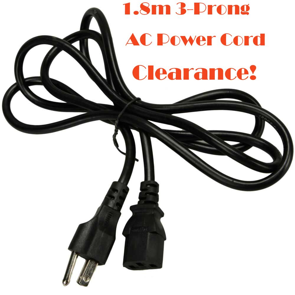 Clearance ! New 6 Feet 3 Prong Trapezoid Computer AC Power Cord Cable