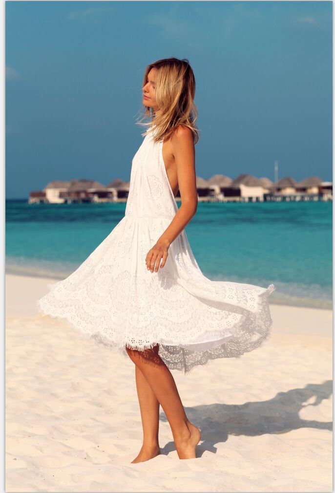 Lace Dresses Beach Wedding Dresses Lace Up Beach Cocktail Party Casual Bohemian Dress Plus Size Dresses For Women Lace Dresses Ball Gown Long Prom