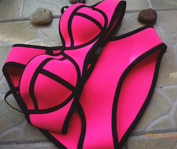 pink and black bathing suit