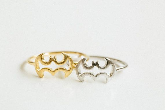 10 unids / lote oro y plataLlane batman anillo, anillo animal, lindo anillo,  pareja anillo, anillos para