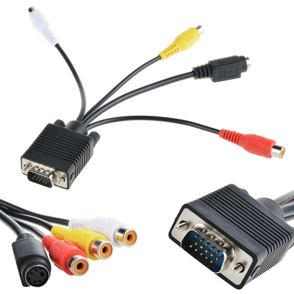 VGA SVGA To S VIDEO 3 RCA TV AV 