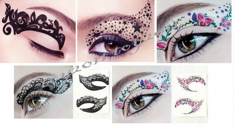 2016 Envío Gratis Cara de Encaje Sombra de Ojos Pegatina Maquillaje de Ojos  Artístico Máscara de
