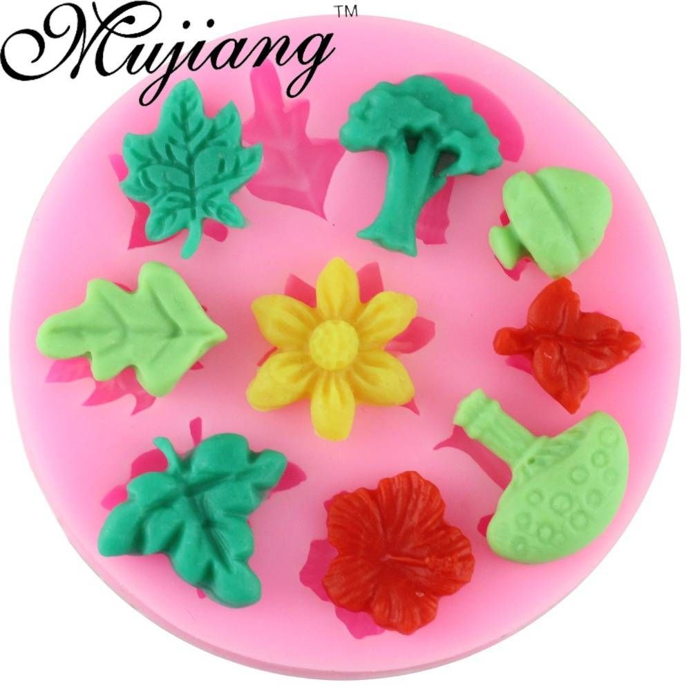 DIY Flower Leaf Silicone Mold Christmas Fondant Cake Decorating Tools Chocolate Candy Molds 3D Kitchen Baking