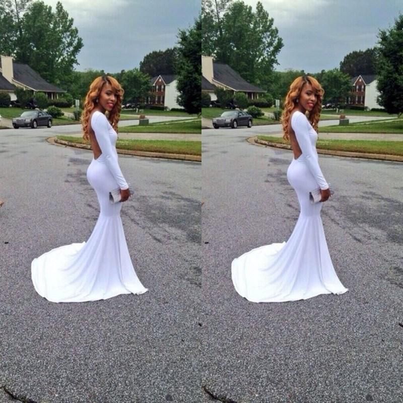 White mermaid evening dress Clearance