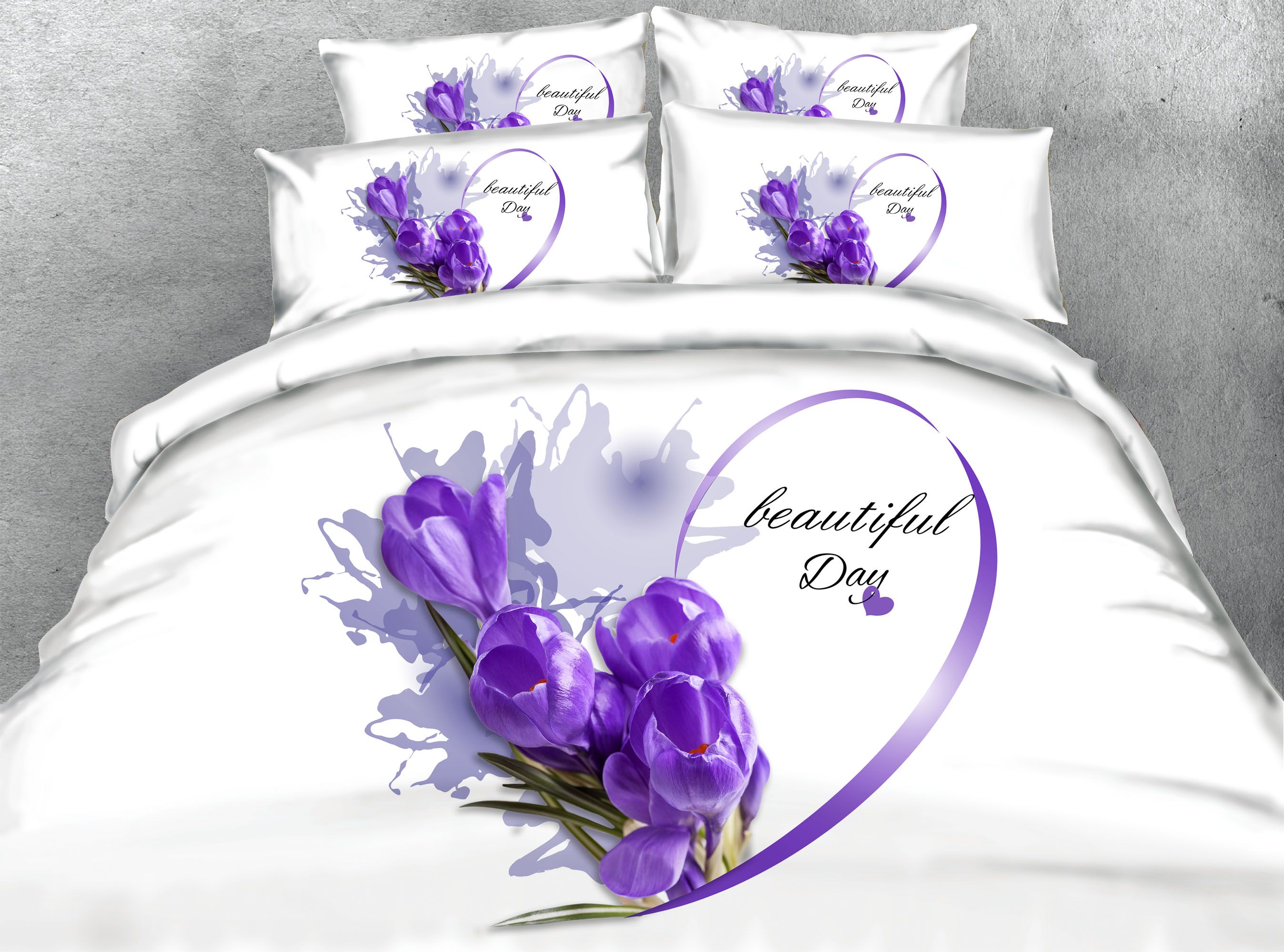 Purple Floral 3d Printed Bedding Sets Twin Full Queen King Cal