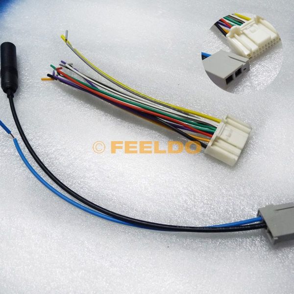 FEELDO Car Stereo Audio Wiring Harness With Antenna Adapter Plug For