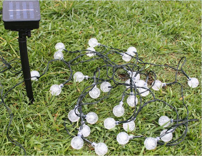 20 Led Solar Powered Outdoor String Lights Crystal Ball Fairy 20 Led Solar Powered Outdoor String Lights Crystal Ball Fairy Light For Tree Wedding Holiday Garden Patio Decor From China Lamps Er