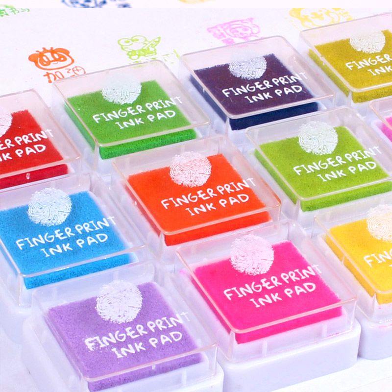 Fingerprint Pads Wedding Decoration Craft Ink Pad Diy Set Finger 12colors Fingerprint Pads Wedding Decoration Craft Ink Pad Diy Set Finger Painting Inkpad Colorful Sbook Vintage Home Decor