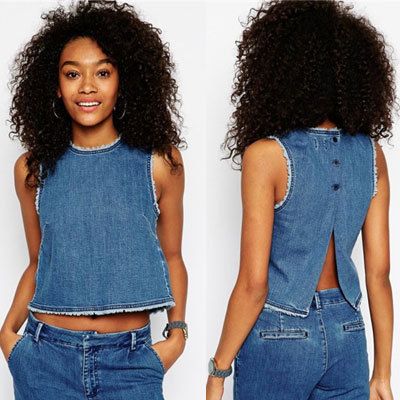 sexy denim tops