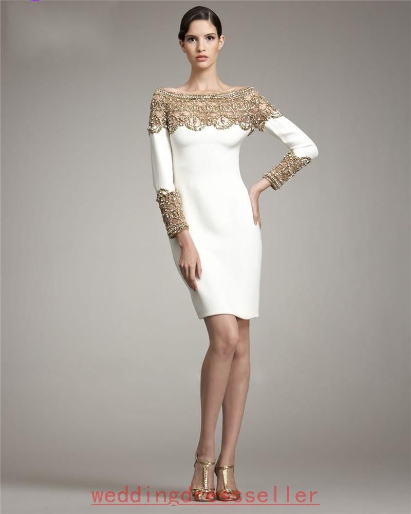 gold and white semi formal dresses