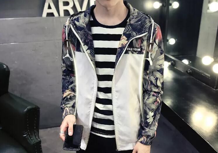 Goosun Mens Zipper Hooded Lightweight Windbreaker Jackets Casual Sports Zipper Solid Color Coat Hoodie Jacket Fashion Printing Patchwork Hoodie Long Sleeve Workout Jacket