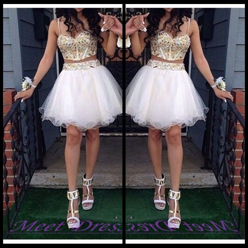 Two Piece Ball Gown Homecoming Dresses 