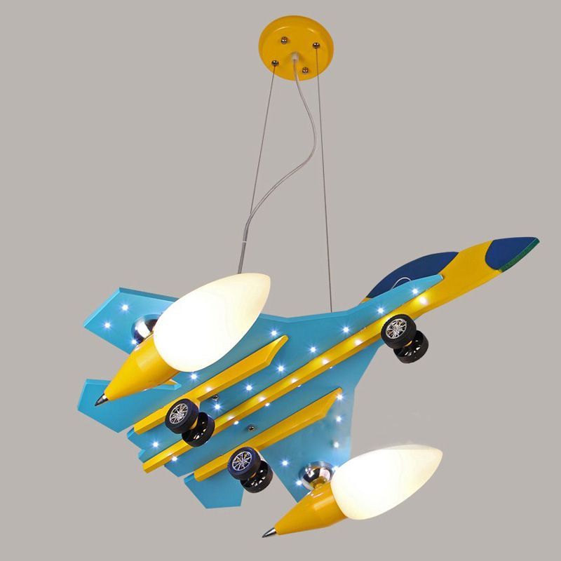 Wooden Plane Children Pendant Light Cute Boy S Room Pendant Lamps