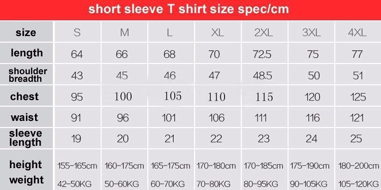 Shirt Size Chart By Height