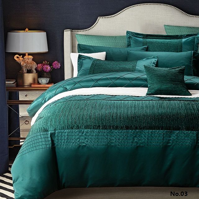 blue green linen duvet