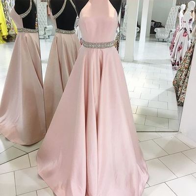 baby pink backless dress