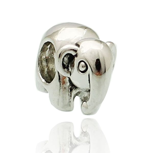 Tailandia Chupar agua Elefante Bead En Color Plateado Rodio Plateado Charm Fit Pandora Pulsera Europea