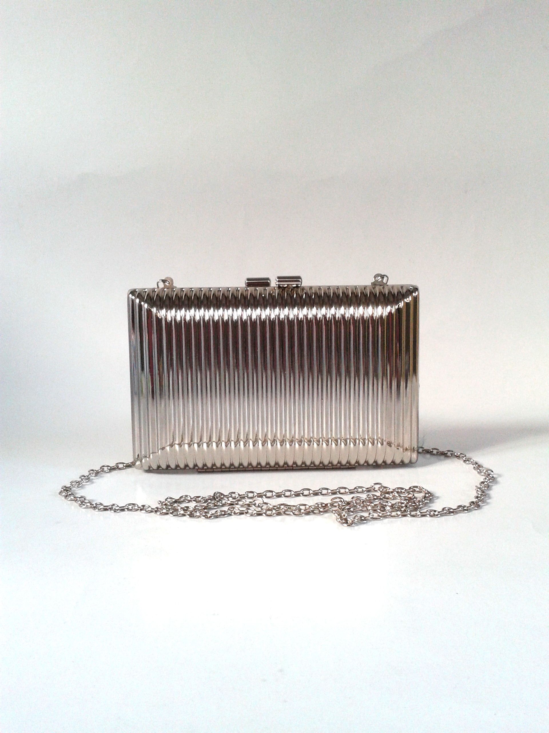 silver box clutch bag