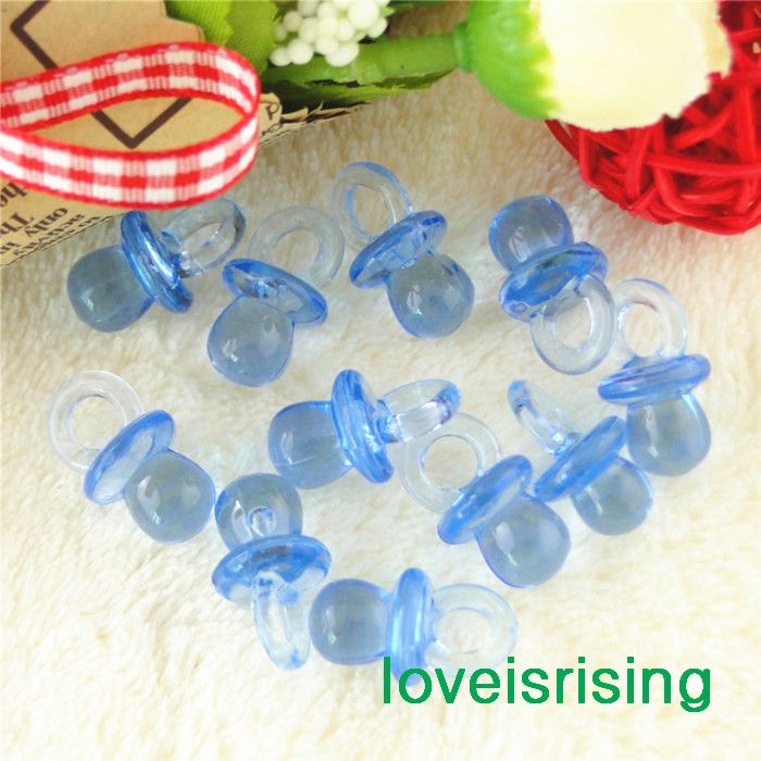 Mini Acrylic Clear Light Blue Baby Pacifier Baby Shower FavorsCute