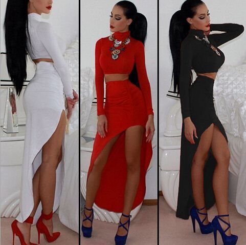 red two piece outfit