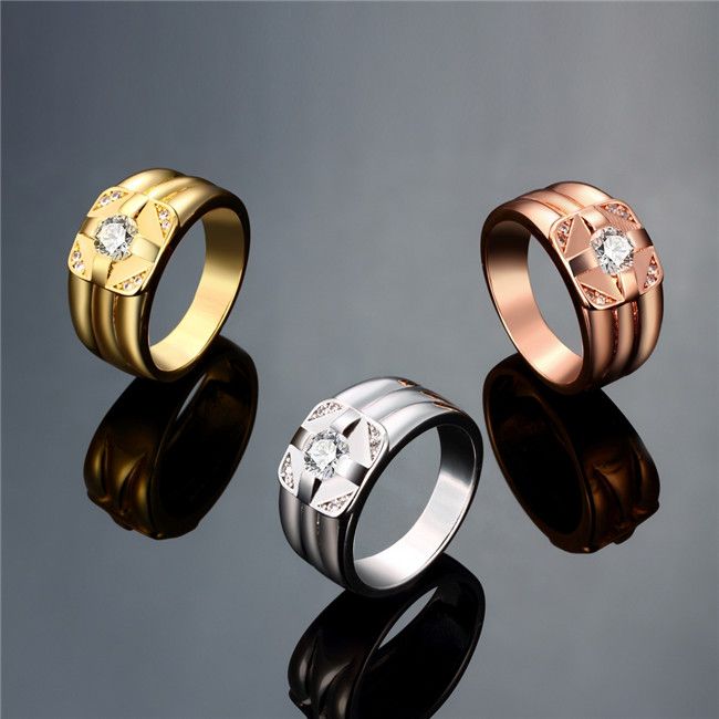 2020 2015 New Design 18k Gold Plated Swiss Cz Diamond Man Wedding