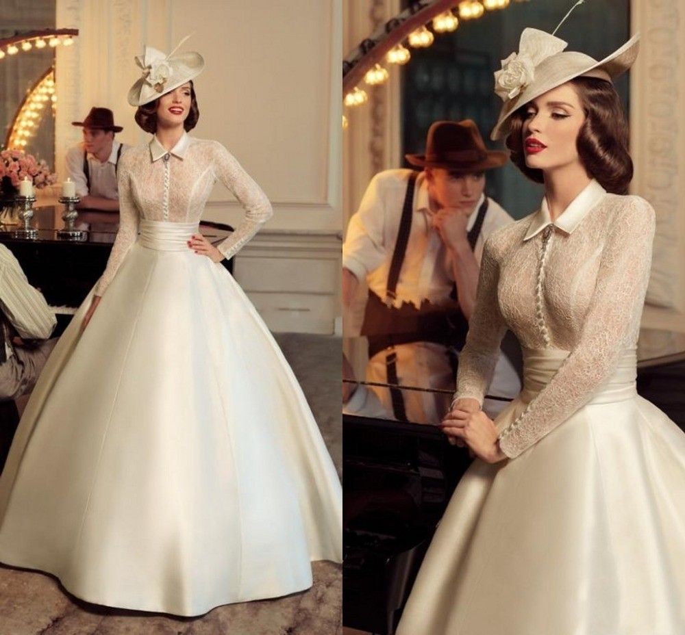 front button wedding dress