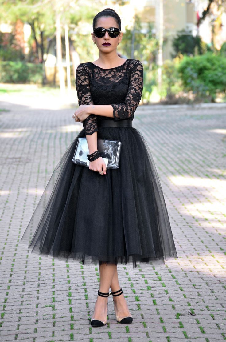 2015 por encargo Longitud del Faldas de tul A-line Faldas negras Tamaño libre