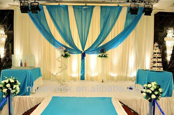 2019 Various Style 3m 3m Ice Silk Fabric Curtain With Swag For